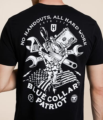 Howitzer Blue Collar Ripped &amp; Torn T-Shirt BACK