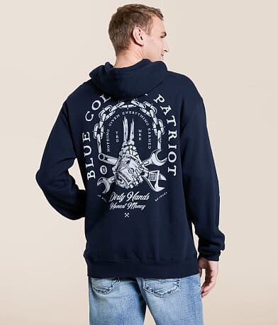 Howitzer Blue Collar Big Bank Hooded Sweatshirt front view
