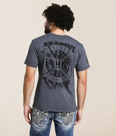 Howitzer Blue Collar Name Plate T-Shirt front view