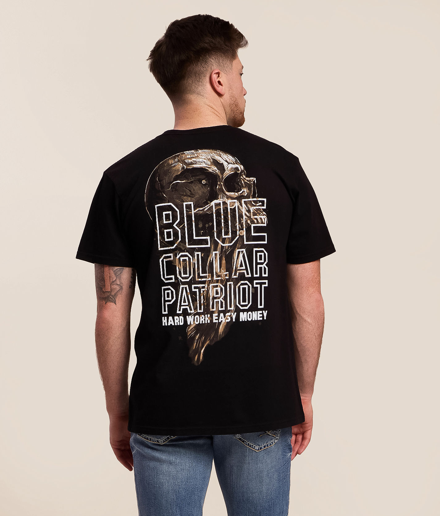 Howitzer Blue Collar Hard Work T-Shirt - Men's Graphic T-Shirts in
