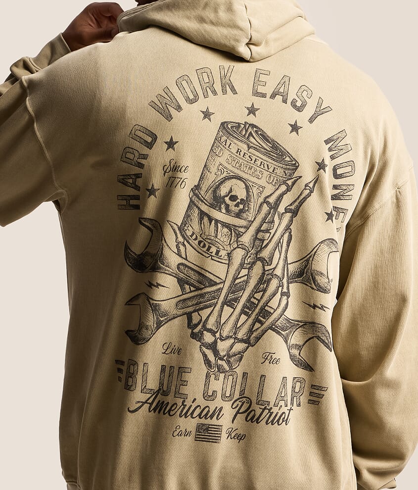 Blue Collar Hard Work Hooded Sweatshirt