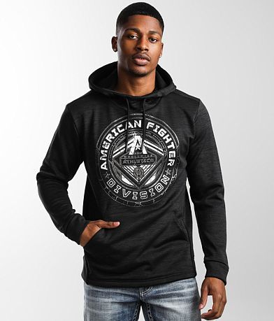 American Fighter Mens Acid Blue Black Wolf Lake Streetwear Hoodie  Sweatshirt M