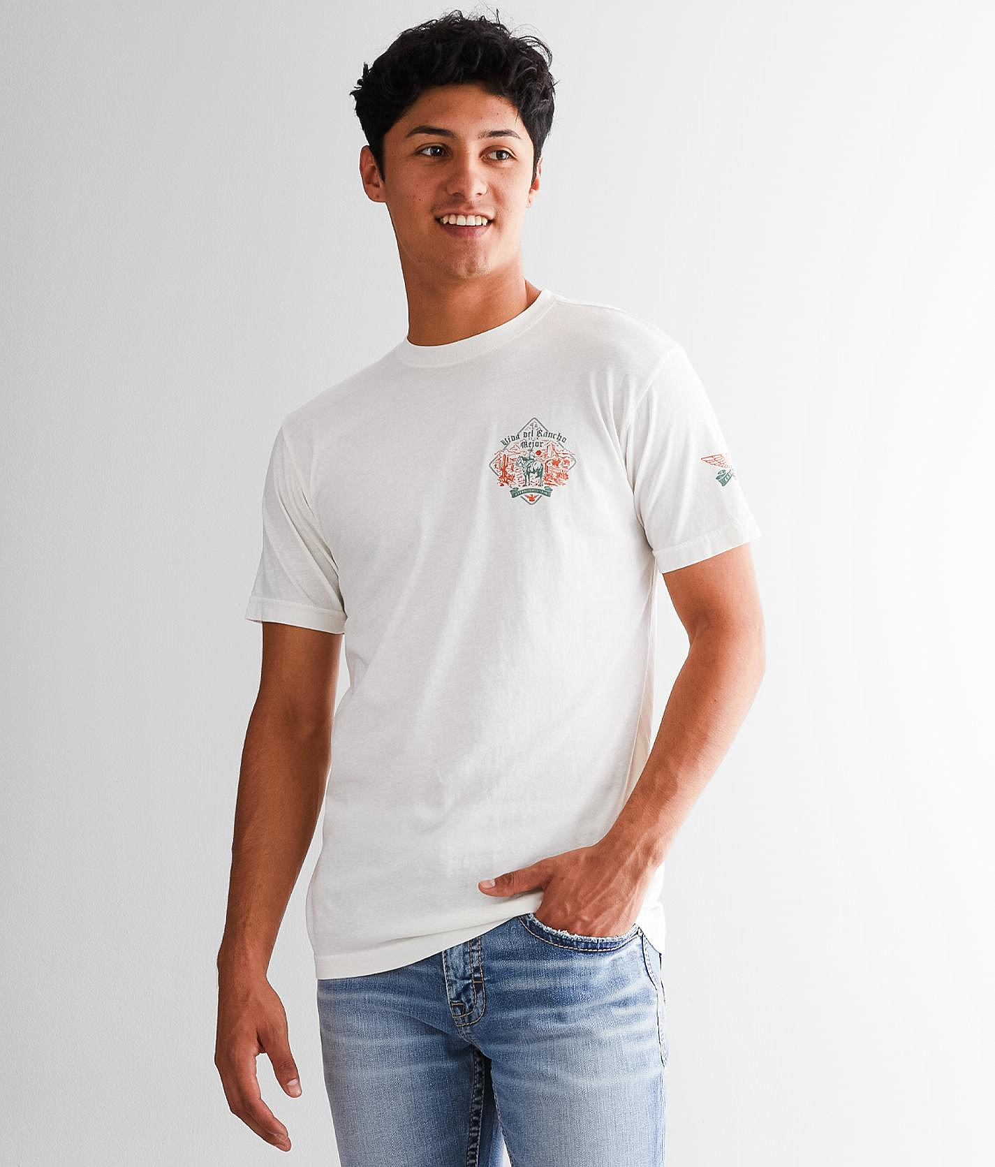 T-shirt Homme Freedom Ranch Bordeaux Avec Motif Lasso - Taille S - 100% Coton Neuf Sans étiquette