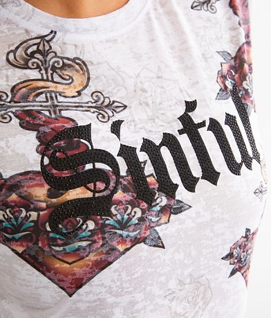 Sinful Sacred Heart Roses T-Shirt misc detail 1 view