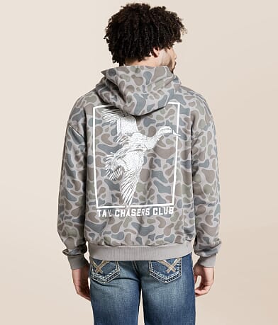 Tail Chasers Club South Camo Print Hooded Sweatshirt front view