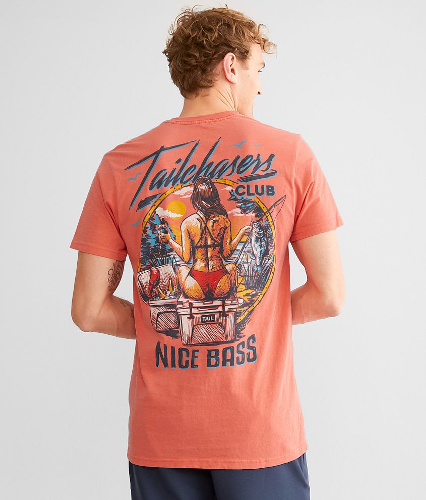 Tail Chasers Club Bass T-Shirt - Men's T-Shirts in Bright Salmon ...