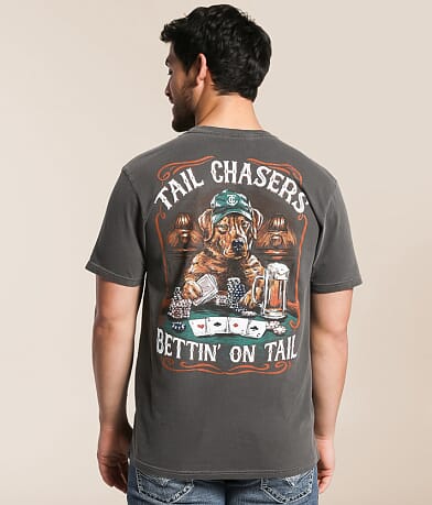 Tail Chasers Club Poker Dogs T-Shirt front view
