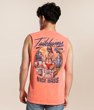 Tail Chasers Club Bass Muscle Tank Top front view