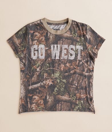 American Highway Girls - Go West Camo T-Shirt front view