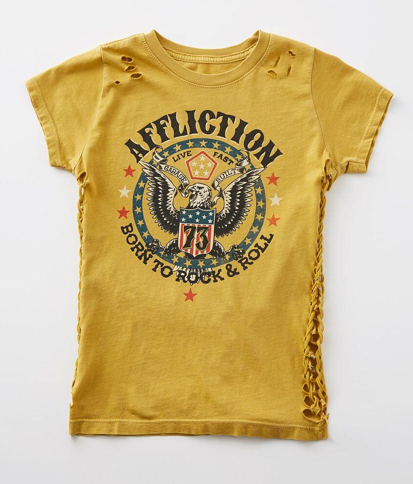 Girls - Affliction Born To Rock & Roll T-Shirt front view