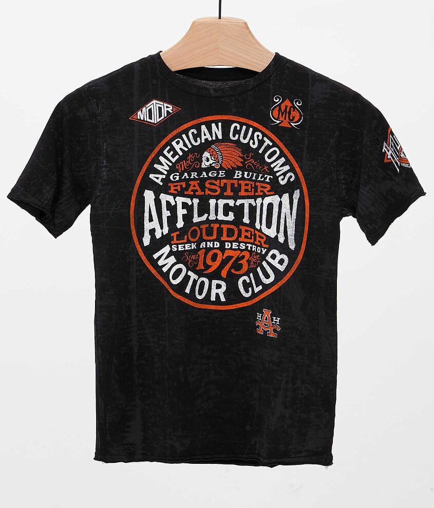 Boys - Affliction American Customs Petrol T-Shirt front view