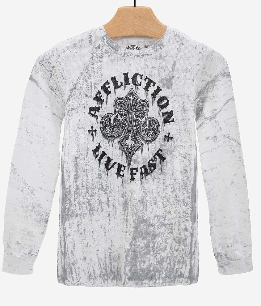 Boys - Affliction Royale Rust Thermal Shirt front view