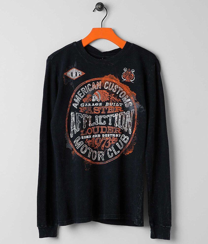 Boys - Affliction Oil Spill Thermal Shirt front view
