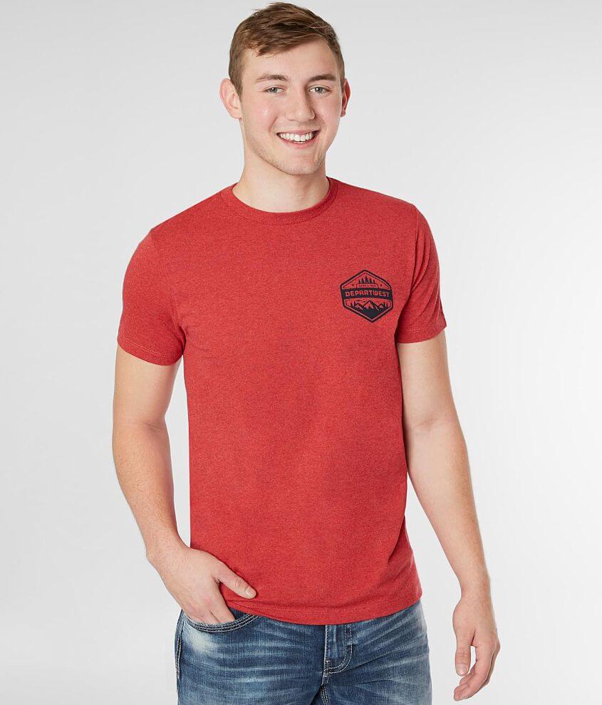 Departwest Mountain Badge T-Shirt - Men's T-Shirts in Cherry | Buckle