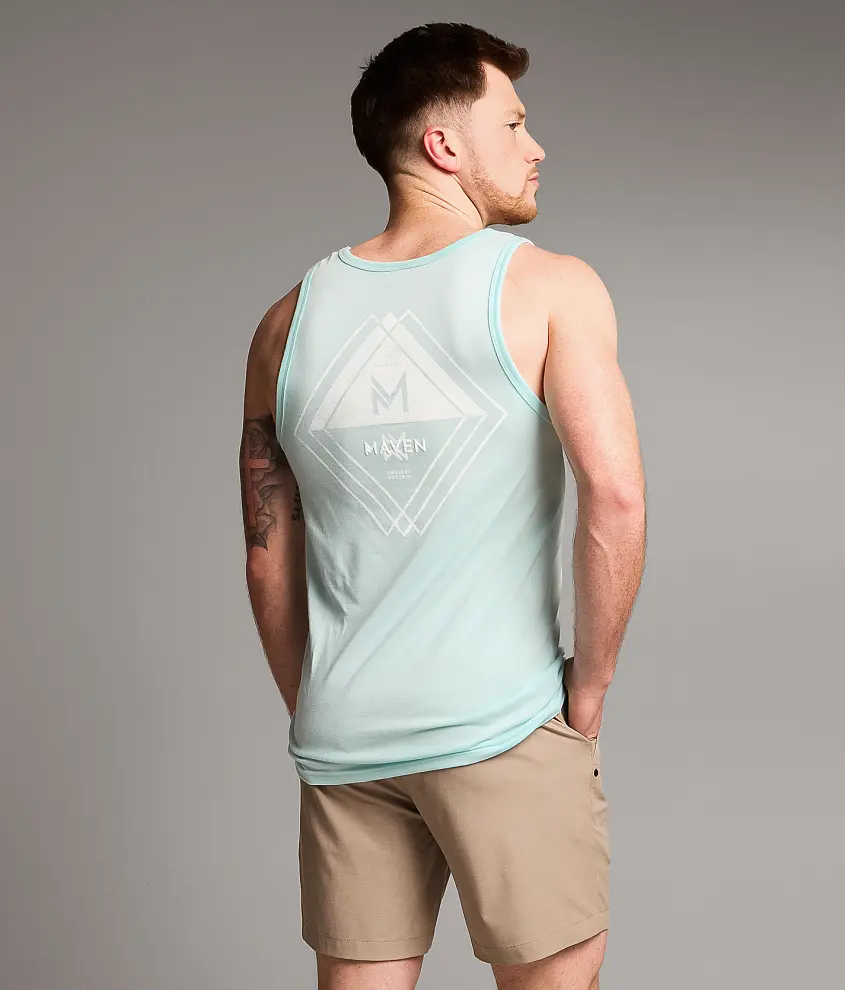 トップス salvation Y16AsymmetricDrapedTank Maven Co-op Split Vision Tank Top - Men's Tank Tops in Sky | Buckle