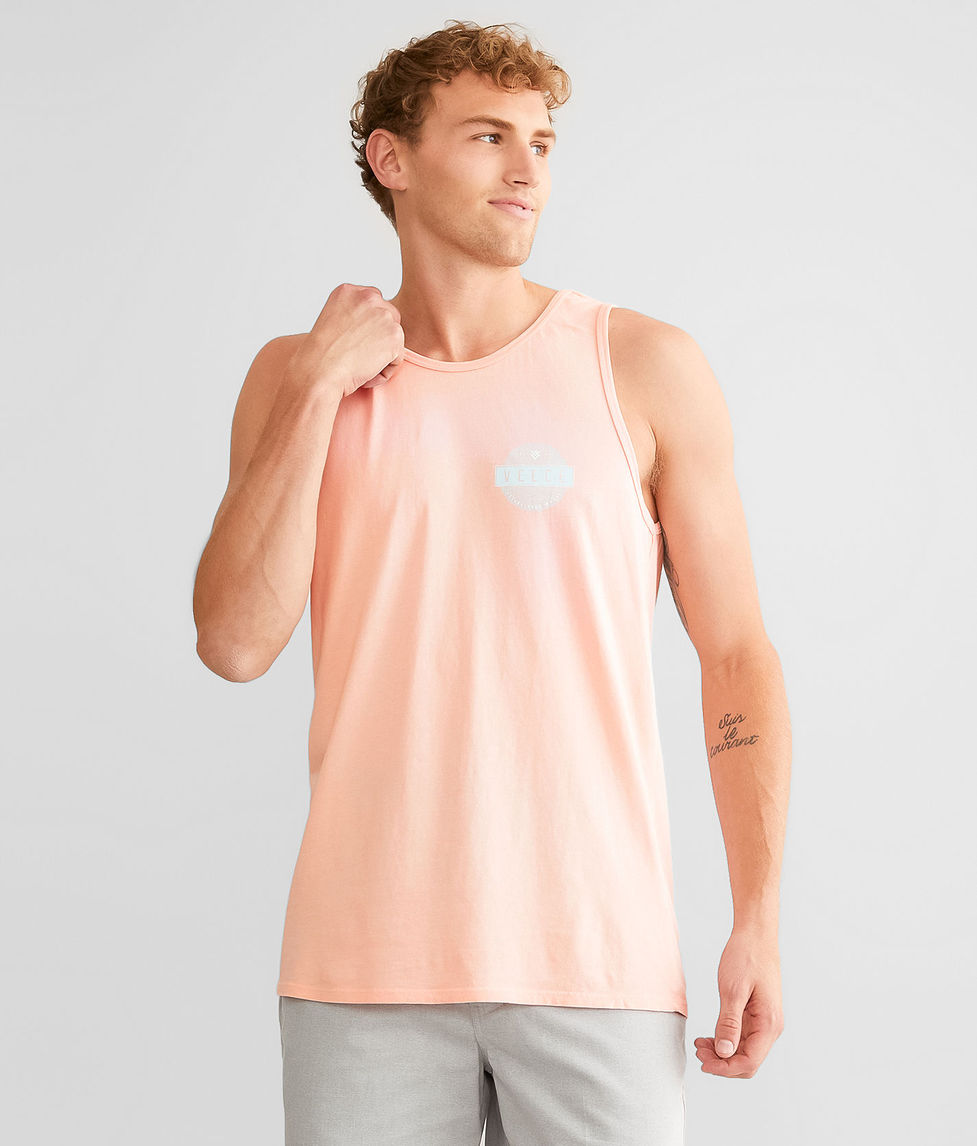 トップス Pigment Processing Studs Tank Top Veece Perilla Tank Top - Men's Tank Tops in Peach Pigment