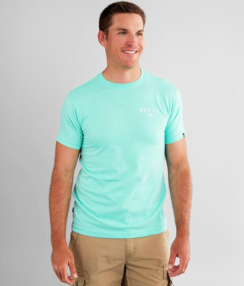 Veece Two Tone Oil Stain T-Shirt - Men's T-Shirts in Aqua Sky White ...