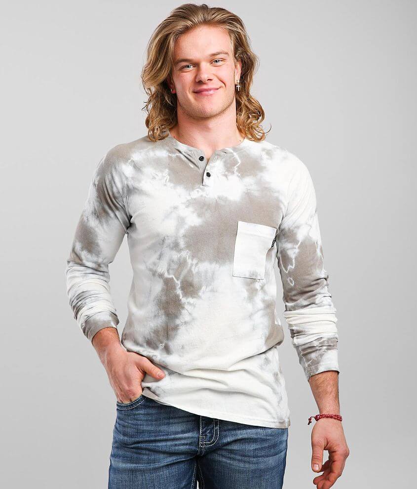 Veece Crystal Washed Henley front view