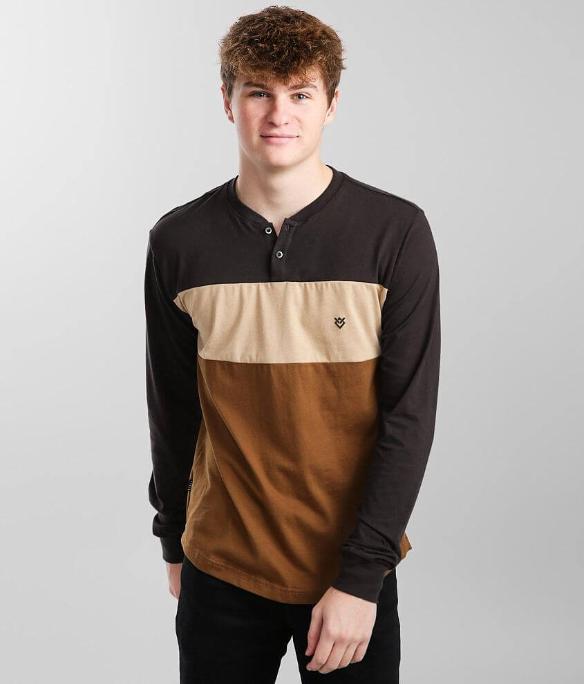 Image of Veece Color Block Henley T-Shirt