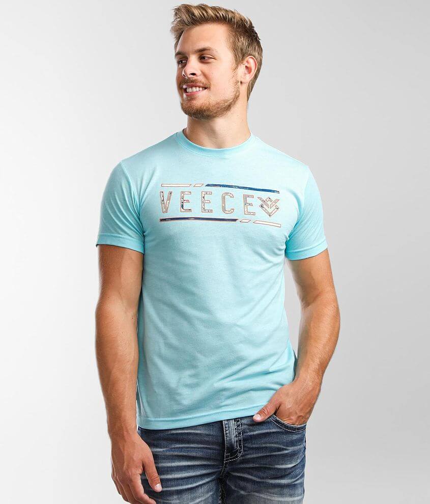 Veece Broken Lines T-Shirt - Men's T-Shirts in Crystal Blue | Buckle