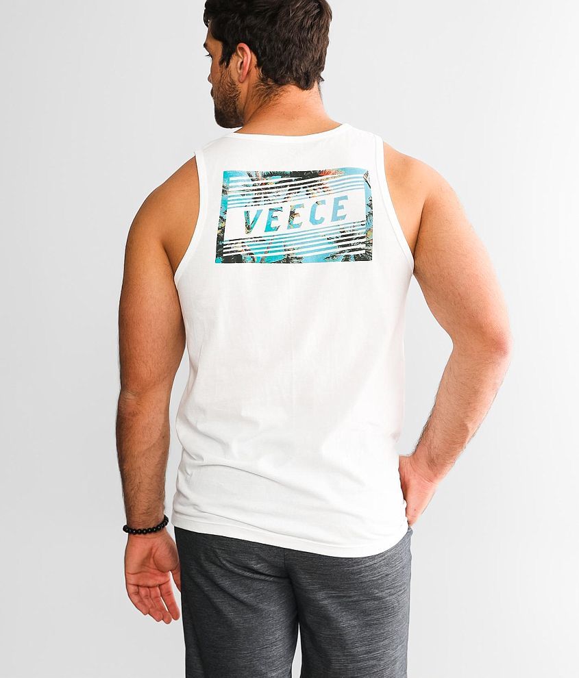 Veece Blue Hawaiian Tank Top front view