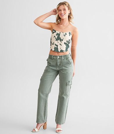 Willow &amp; Root Camo Cow Print Cropped Tube Top misc detail 2 view
