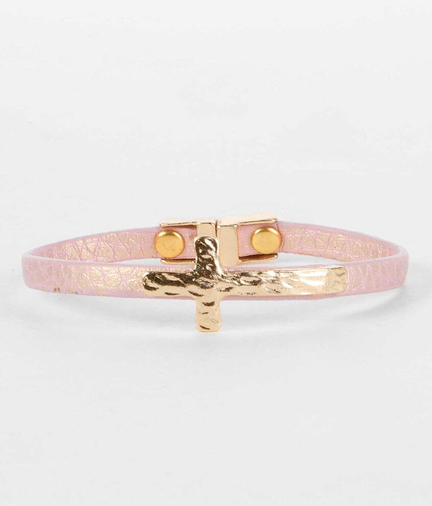 BKE Embossed Cross Bracelet front view