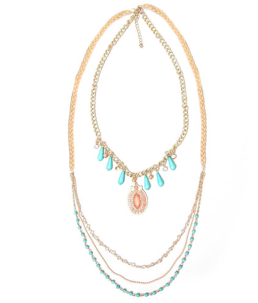 BKE Tiered Necklace - Women's Jewelry in Gold Turquoise Coral | Buckle