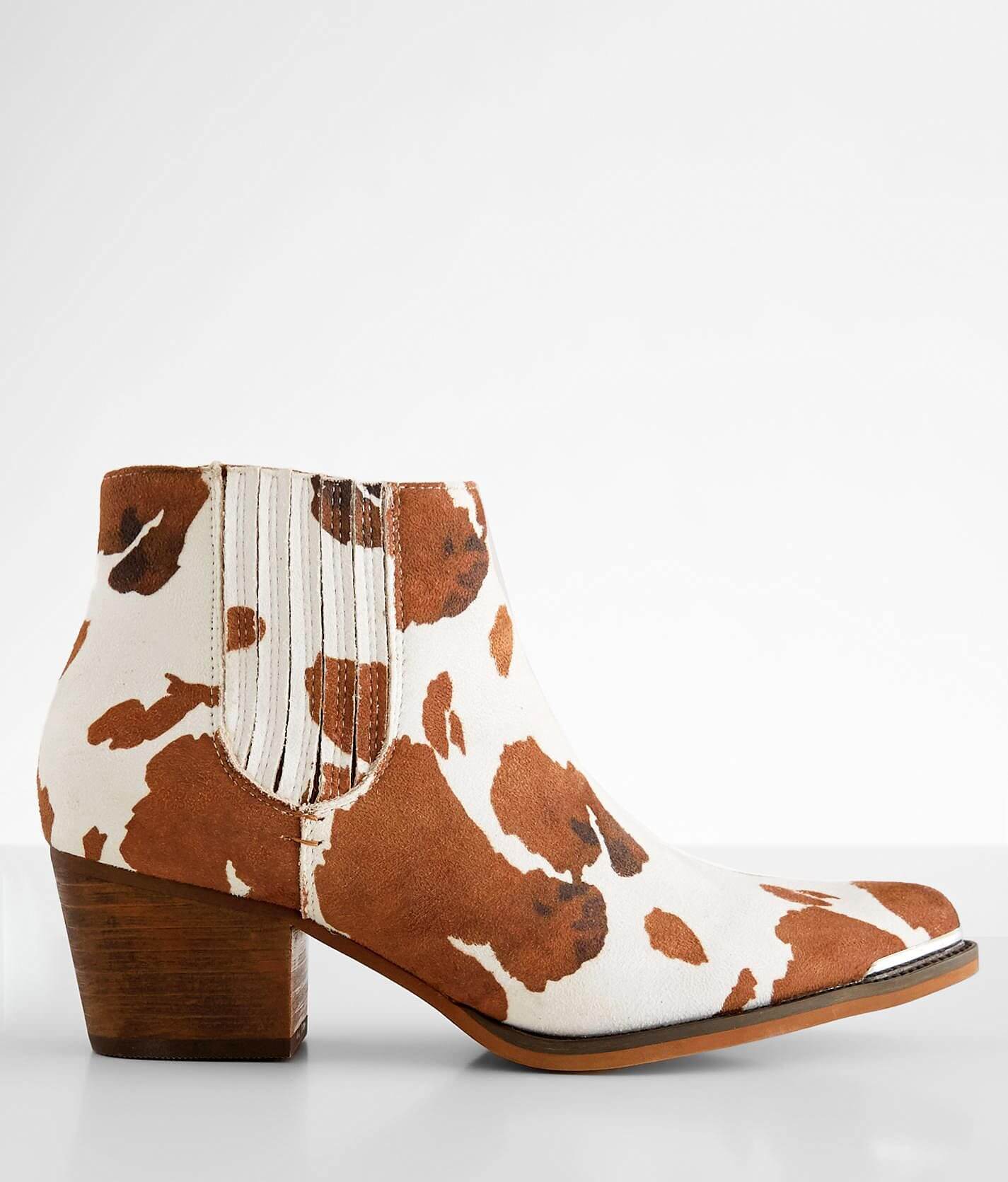 Cow print best sale ankle boots