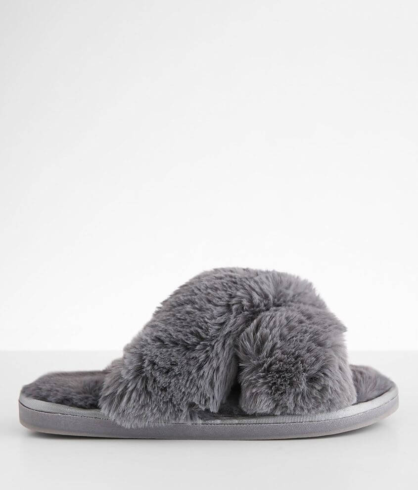 Cozzy Girl Furry Open Toe Slipper front view