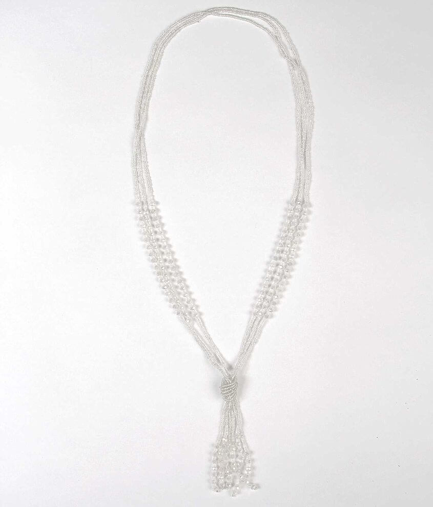 Daytrip Seed Bead Necklace Women's Jewelry in Clear Buckle