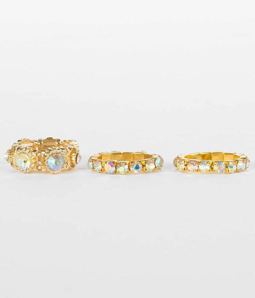 BKE Rhinestone Ring Set front view