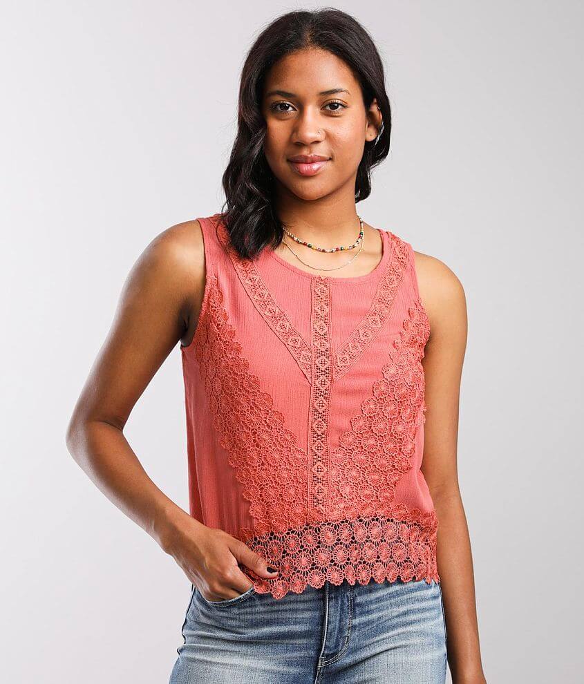 Women's Crochet Tops, Rose Camisole Crop Top