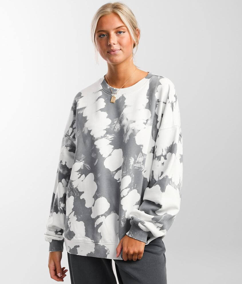 Grey and white tie dye sweatshirt sale