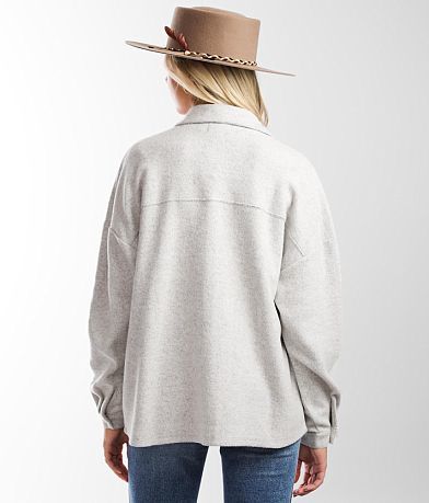 BKE Brushed Fleece Shacket BACK