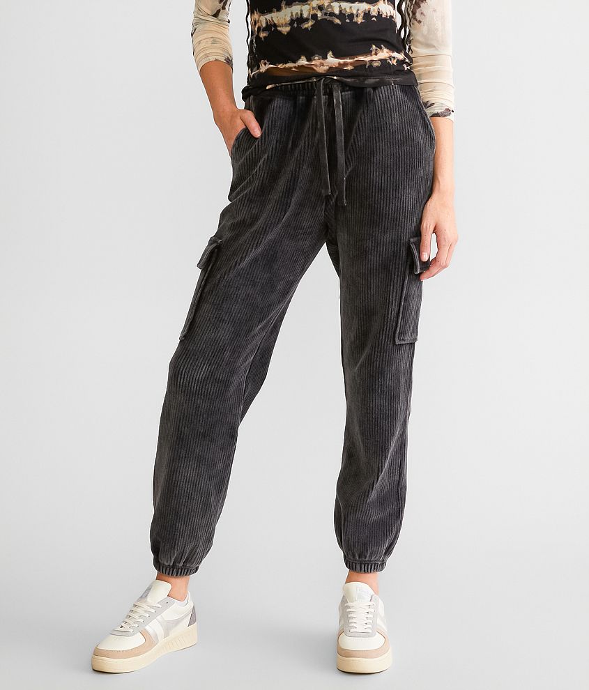 Gilded Intent Corduroy Cargo Jogger - Women's Pants in Black