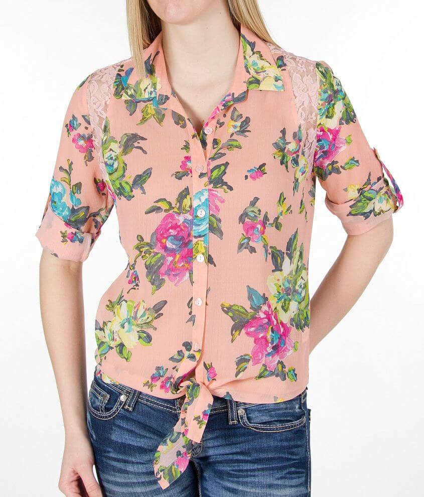 Daytrip Floral Print Shirt front view