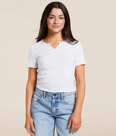 FITZ + EDDI Lace Trim Top front view