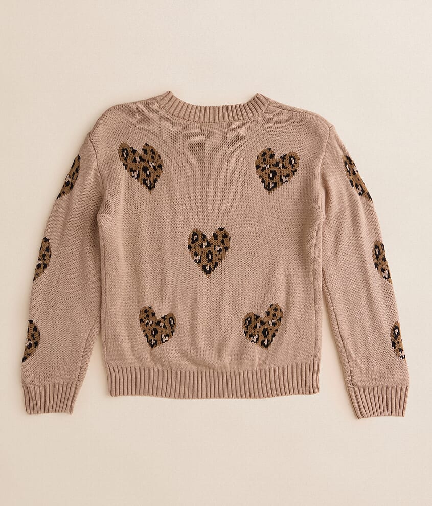 Girls - Cheetah Heart Sweater