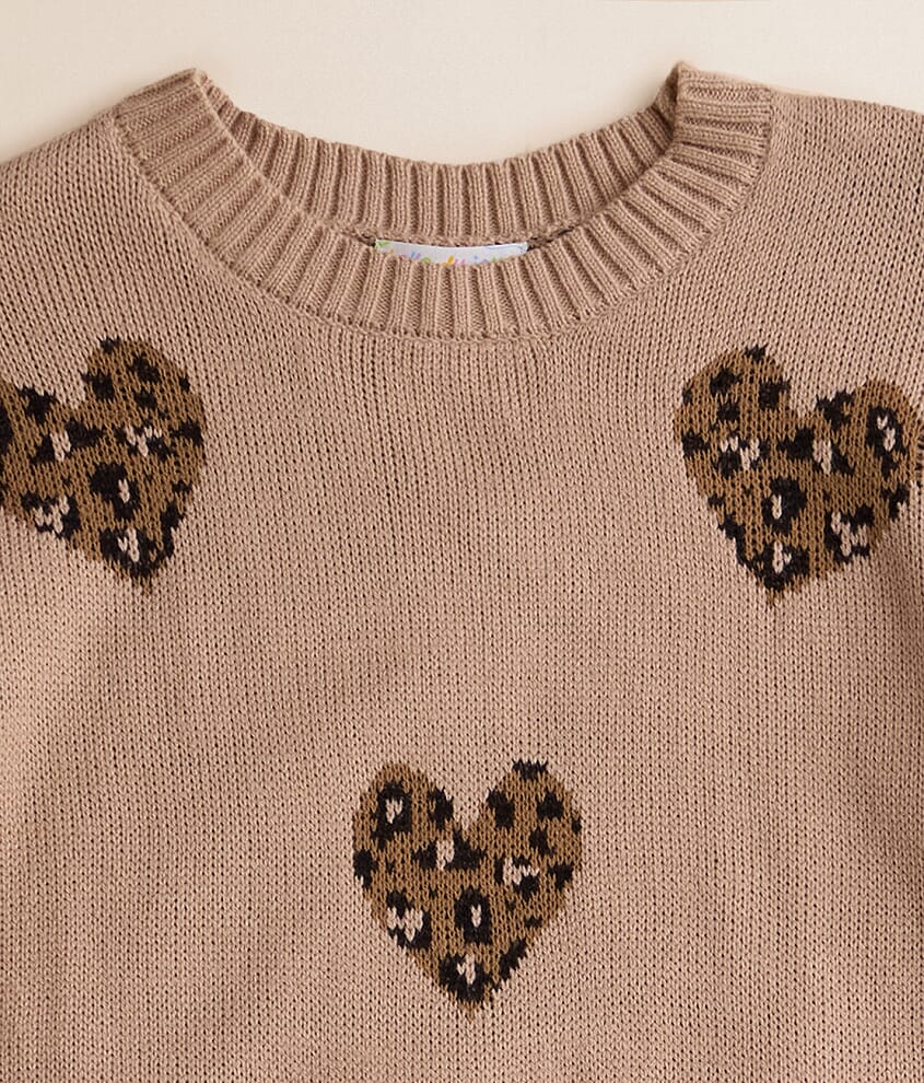 Girls - Cheetah Heart Sweater