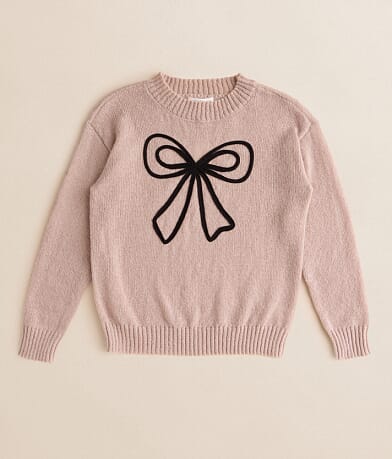 belle du jour Girls - Bow Sweater front view