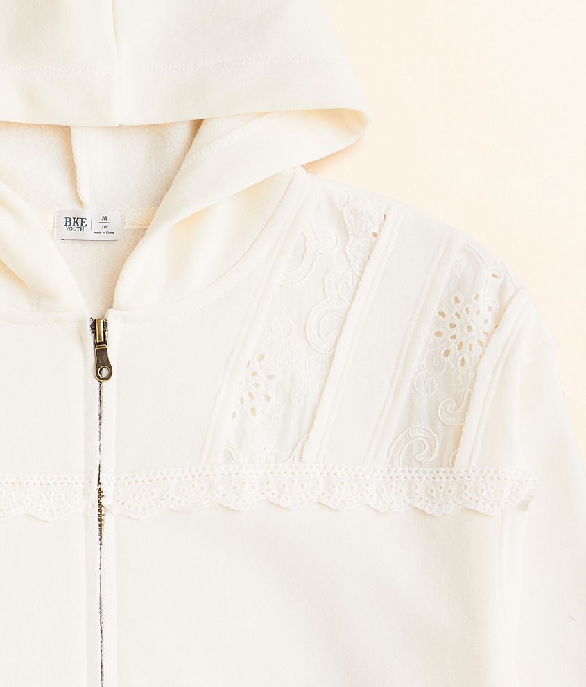 Girls - Lace Trim Hoodie