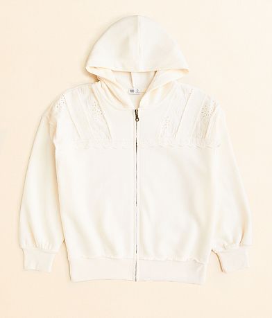 BKE Girls - Lace Trim Hoodie front view