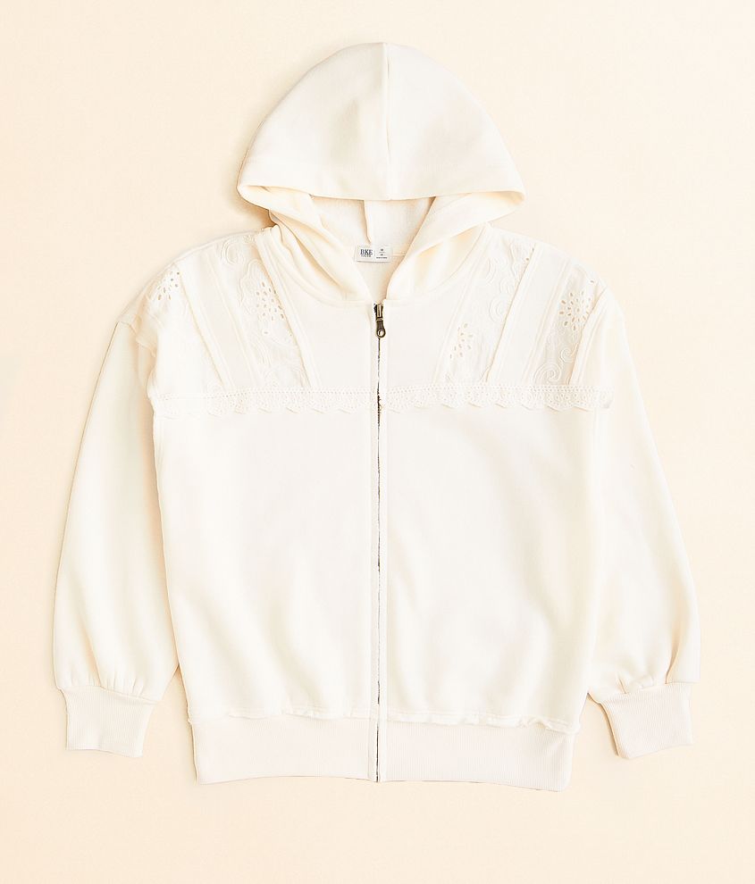 Girls - BKE Lace Trim Hoodie front view