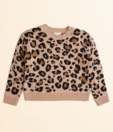 belle du jour Girls - Cheetah Sweater front view
