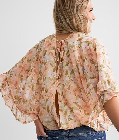 Daytrip Floral Chiffon Swiss Dot Top MISC_DETAIL_1