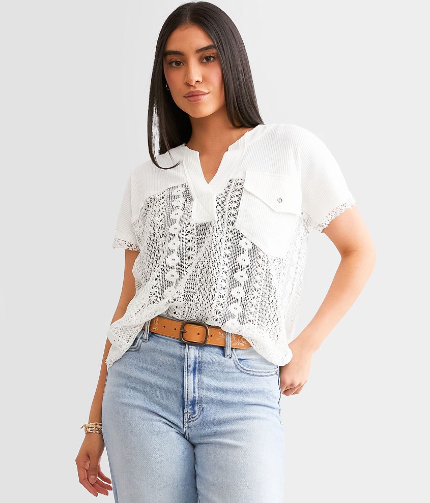 Daytrip Pieced Crochet Top