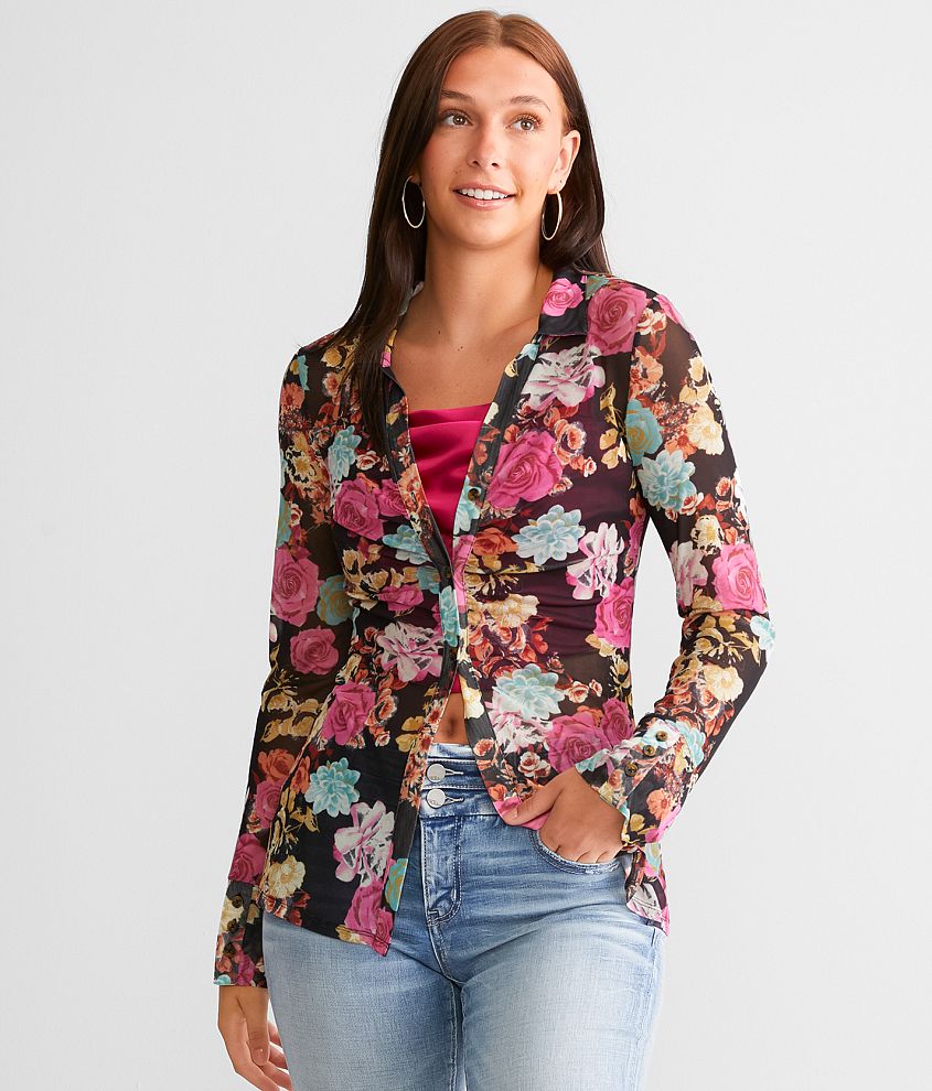 Floral Mesh Blouse