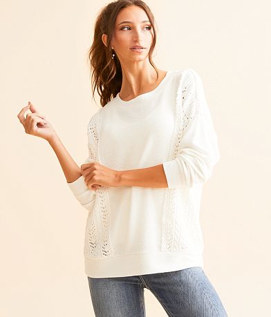 Daytrip Crochet Knit Pullover front view