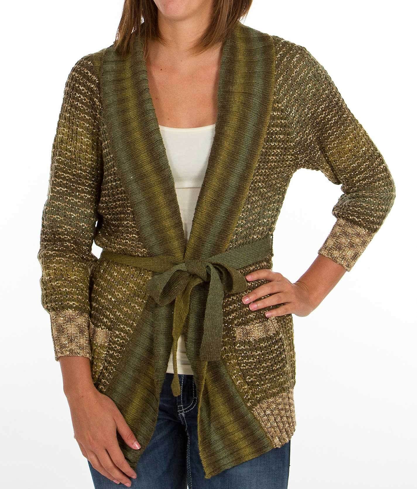 metallic thread cardigan